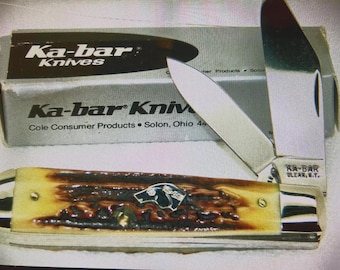 KA-BAR USA Campingmesser Vintage Campinggeschirr Midnight Hirsch Griff gebraucht