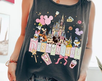 Comfort Colors® Retro Disneyworld Tank Top, Disney Girls Trip Tank Top, Mickey and Friends Tank, Disney Vacation Shirt
