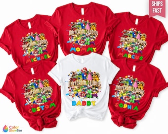 Custom Universal Studios Mario Family Vacation Shirts 2026, Super Mario World 2026 Shirt, Super Mario Shirt, Family Matching Shirts