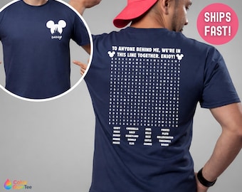 Funny Interactive Disney T-Shirts, Disney Dad Shirts, Waiting In Line Puzzle Double Side Disney T-Shirts, Disney Shirts, Disneyland T-Shirts