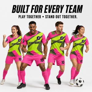 Custom Soccer Jersey and Shorts Set, Angular Split, Name and Number