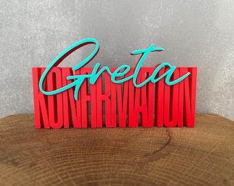 Konfirmation Schriftzug personalisiert – 3D Druck