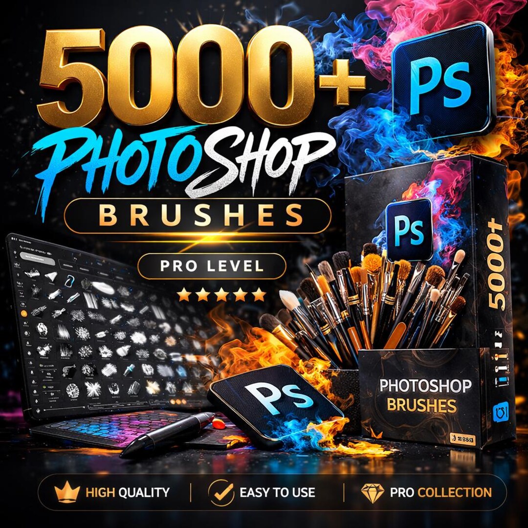 5000+ Photoshop Brushes Bundle Kit Pro Designer Collection (digital ...