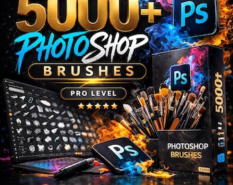 Kit de más de 5000 pinceles de Photoshop para diseñadores profesionales (descarga digital)