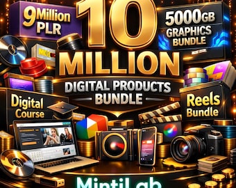 Mega paquete de 10 millones de productos digitales: cursos PLR, plantillas gráficas, libros electrónicos y descarga instantánea.