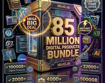 Paquete de 85 millones de productos digitales, libros electrónicos, temas de WordPress, complementos, paneles de Excel, descarga instantánea
