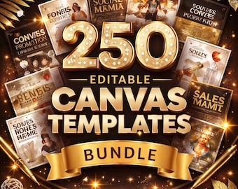 Paquete de 250 plantillas editables de Canva: Redes sociales, Negocios, Agendas (Descarga digital)