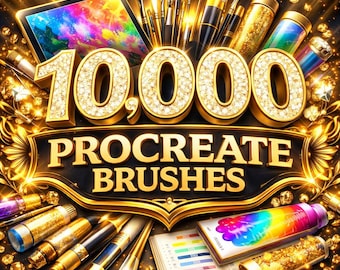 Paquete de 10000 pinceles para Procreate, pinceles de textura para pintura digital Pro (descarga instantánea)