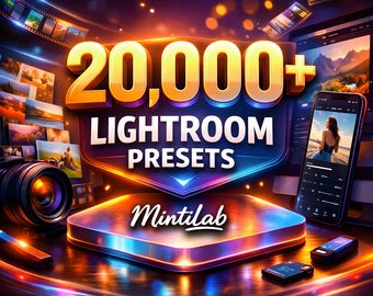 20 000 ajustes preestablecidos de Lightroom para edición de fotos, retratos, viajes, descarga instantánea