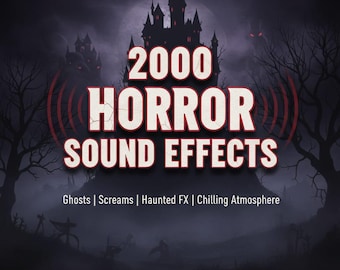 Paquete de 2000 efectos de sonido de terror: efectos de sonido cinematográficos espeluznantes y aterradores para películas y videojuegos