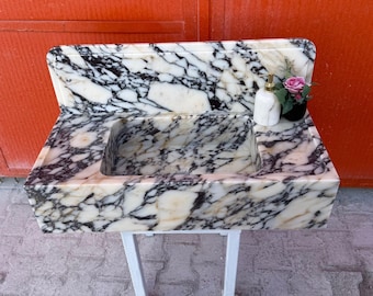 Calacatta Viola Marble Sink, Custom Calacatta Bathroom Wall Mounted Stone Basin,