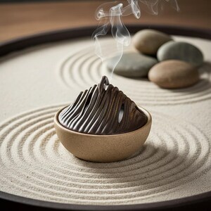 Räuchergefäß „Berg“ | Keramik-Räuchergefäß mit Rückflussfunktion | Zen-Meditationsdekoration