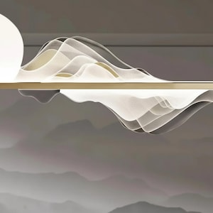 Wavy Cloud Candlestick | Modern Gold LED Pendant Light | Artistic Ceiling Lamp