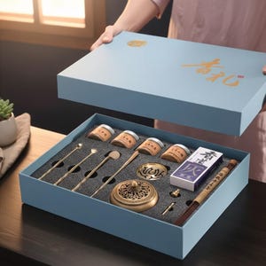 Filigree Incense Burner | Brass Powder Incense Set | Zen Meditation Aroma Diffuser