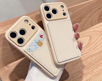 Leather Wallet Phone Case with Card Holder for iPhone Models