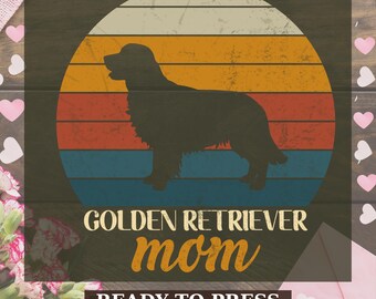 Transferencia DTF de Mamá Golden Retriever, Lindo amante de los perros listo para prensar, Impresión DTF de Mamá de Perro, Prensa térmica para amantes de las mascotas, Impresiones de Club de Mamá Golden Retriever