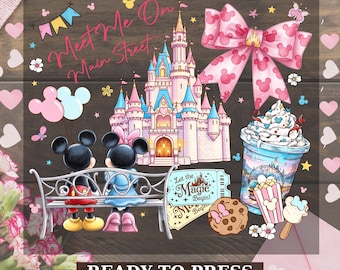 Nos vemos en Main Street Mickey Minnie Disney Epcot Dtf Transfer, Epcot World Tour 2026 Heat Press, Disneyland Family Vacation Listo para prensar