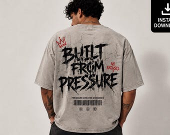 Streetwear T-Shirt Design Png, Grunge Urban Graphic Tee, Oversized Vintage Style (Instant Download)