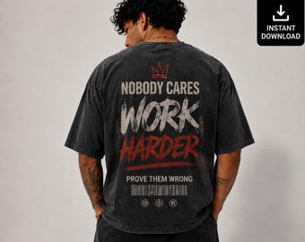 Motivational Typography PNG, Gym Workout Shirt Design, Streetwear Graphic (Instant Download)