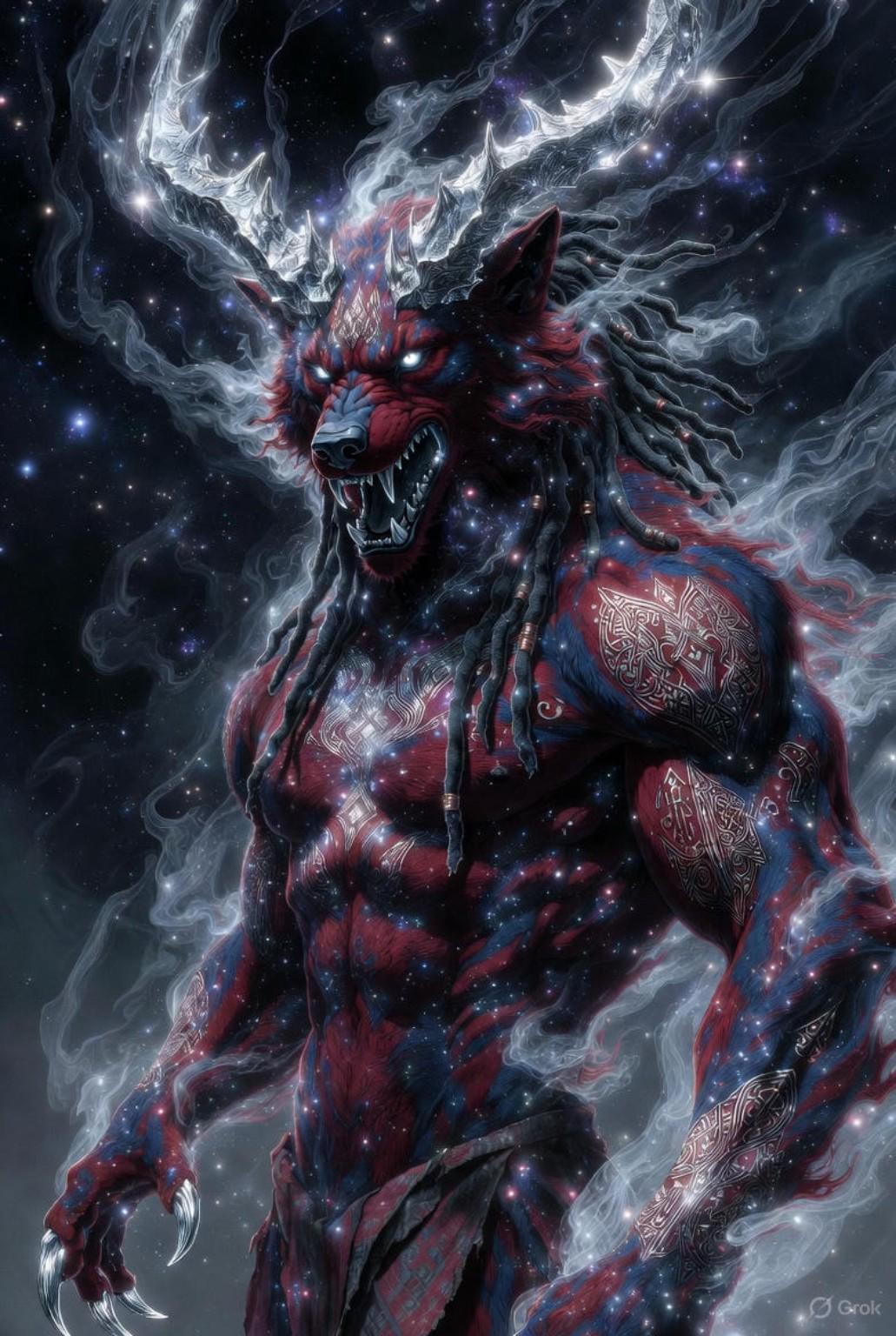 Crimson Wolf King Art | Afro Fantasy Beastfolk, 4K Wallpaper ...