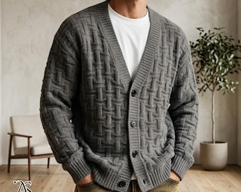 Getextureerd vest met knopen | Casual trui met V-hals | Dagelijkse kleding | Minimale streetwearstijl