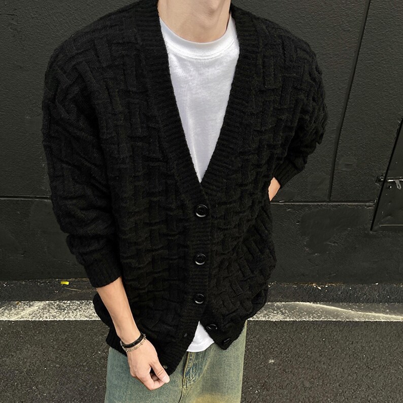 Textured Button Cardigan | Casual V Neck Sweater | Daily Wear | Minimal Streetwear Style

Textured v neck cardigan with casual minimal streetwear style