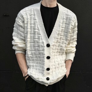 Textured Button Cardigan | Casual V Neck Sweater | Daily Wear | Minimal Streetwear Style

Textured v neck cardigan with casual minimal streetwear style