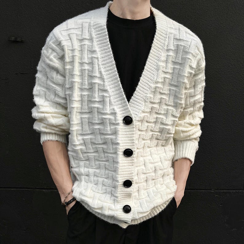 Textured Button Cardigan | Casual V Neck Sweater | Daily Wear | Minimal Streetwear Style

Textured v neck cardigan with casual minimal streetwear style