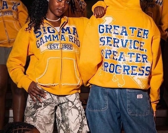 Sigma Gamma Rho Zip Up Hoodie | Vintage Greek Life Streetwear Jacket