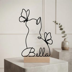 Personalized cat decoration with name, wooden cat stand, personalized gifts for cat lovers, cat owner gift image 8