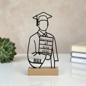 Gepersonaliseerde afstudeercadeaus voor bachelor- en masterstudenten in 2026, decoratie voor afgestudeerden, cadeau met naam, houten standaard