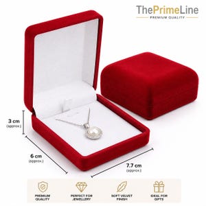 Presentask med sammet för smycken, ring, halsband och armband