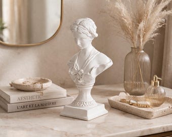 Venus Bust Statue Decor, Aphrodite Sculpture, Greek Goddess Figurine, Roman Art Home Decor, Aesthetic Desk Shelf Accent Gift