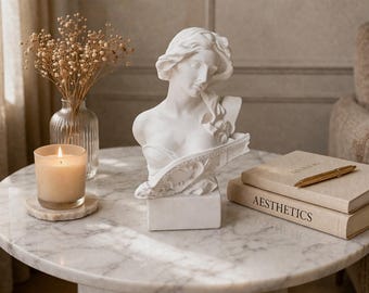 Michelangelo David Bust Statue 15cm | Classical Greek Sculpture Head | Aesthetic Home Decor | Mini Resin Statue | Desk Shelf Art Gift