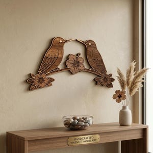 Love birds intarsia pattern | ScrollSaw woodworking template | Wooden bird laser cut svg | DIY wall decor (Digital Download)