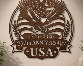 アメリカ建国250周年記念SVG、アメリカ1776-2026 SVG、愛国的な鷲のSVG、アメリカ国旗SVG、レーザーカットファイル、CNC Dxf