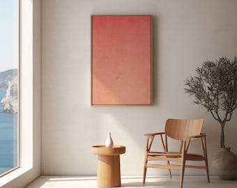 Tramonto a Kamakura, Giappone, stampa xilografica – Arte giapponese minimalista (download digitale)