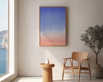 Tramonto dal monte Otensho, stampa xilografica – Arte giapponese minimalista (download digitale)