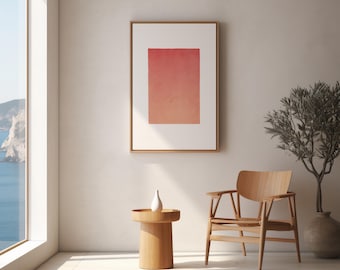 Tramonto a Kamakura, Giappone, stampa xilografica – Arte giapponese minimalista (download digitale)