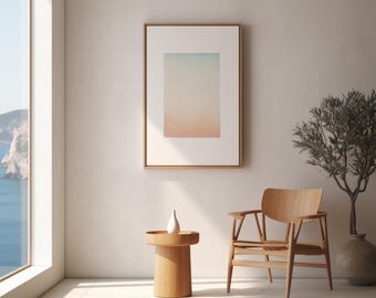 Alba a Kamakura, Giappone, stampa xilografica – Arte giapponese minimalista (download digitale)