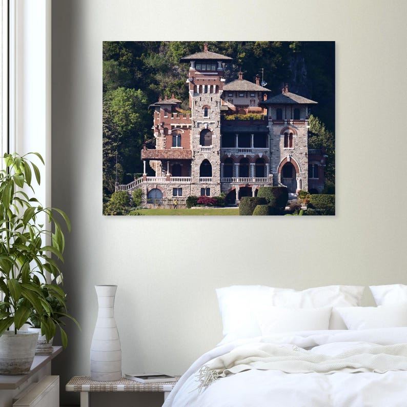 Luxury Italian Villa Wall Art Print - Lake Como Architecture ...