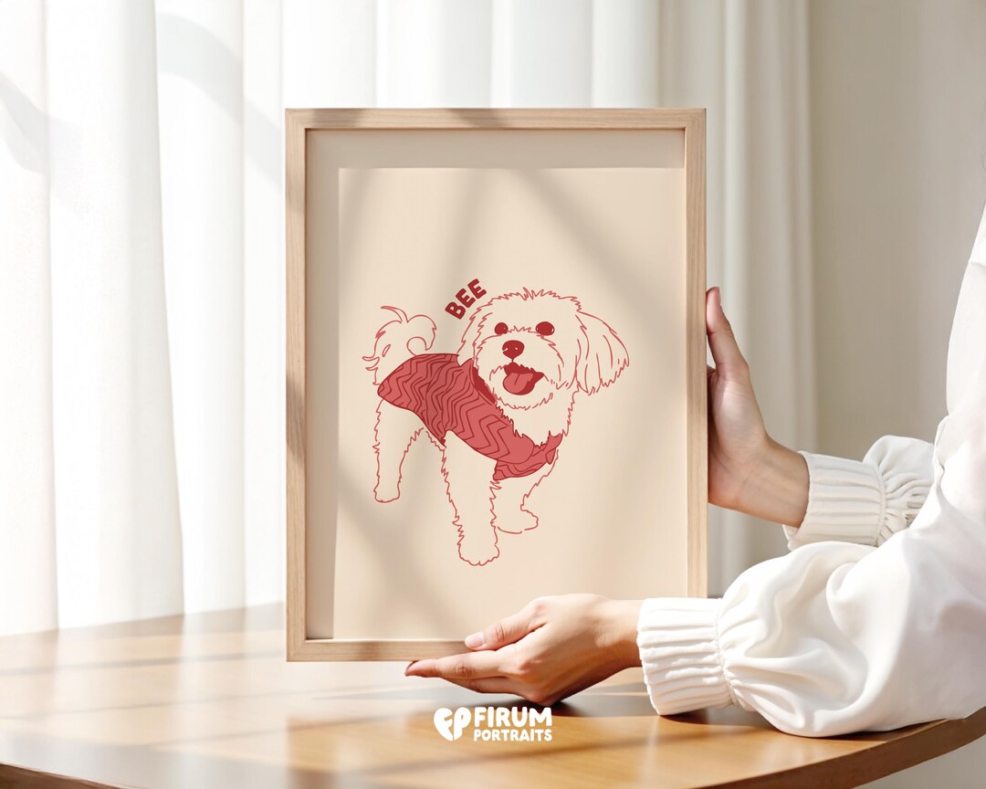 Funny Badly Drawn Dog Portrait - Custom Pet Illustration (digital or ...