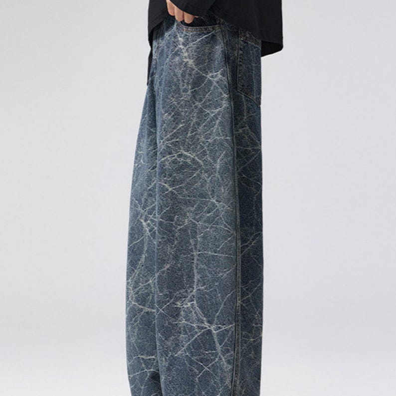 Abstract Washed Jeans | Baggy Wide Leg Pants | Daily Wear | Retro Streetwear Style

Abstract wash baggy jeans with retro streetwear style