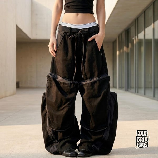 Retro Cargo Pants | Casual Wide Leg Trousers | Daily Wear | Y2K Streetwear Fashion