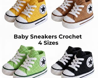 Häkelanleitung für Babyschuhe (PDF) | Unisex-Babyschuhe | 4 Größen | Neugeborenenschuhe | Einfaches DIY-Geschenk