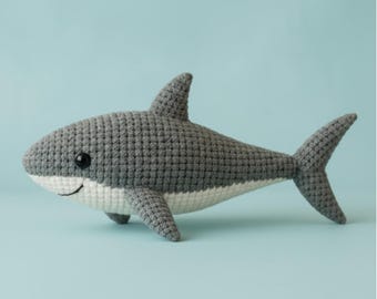 Schema all'uncinetto per squalo: giocattolo amigurumi per bambini (file PDF)