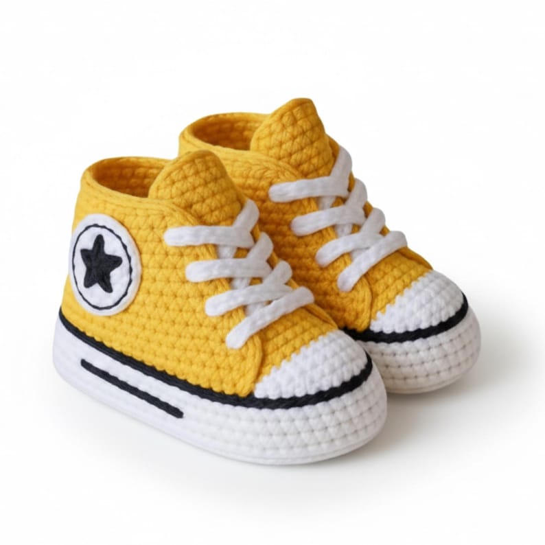 Baby Sneakers Crochet Pattern PDF | Unisex Baby Booties | 4 Sizes ...