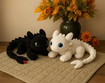 Toothless Crochet Pattern | Night Fury Amigurumi Dragon (PDF File)