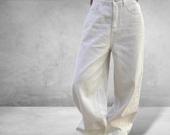 White Wide Leg Jeans | Loose Straight Denim Pants | Casual Chic Streetwear