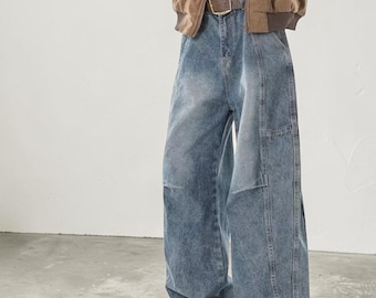 Washed Wide Leg Jeans | Baggy Straight Pants | Urban Y2K Streetwear Style